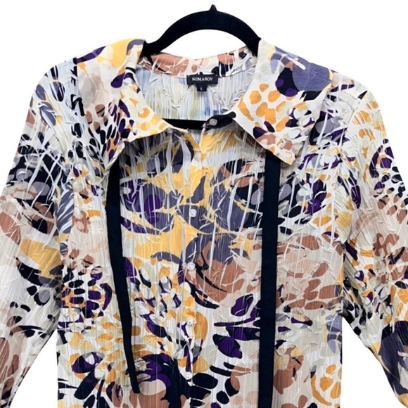 Komarov Button Up Blouse Yellow‎ XL - Picture 3 of 13